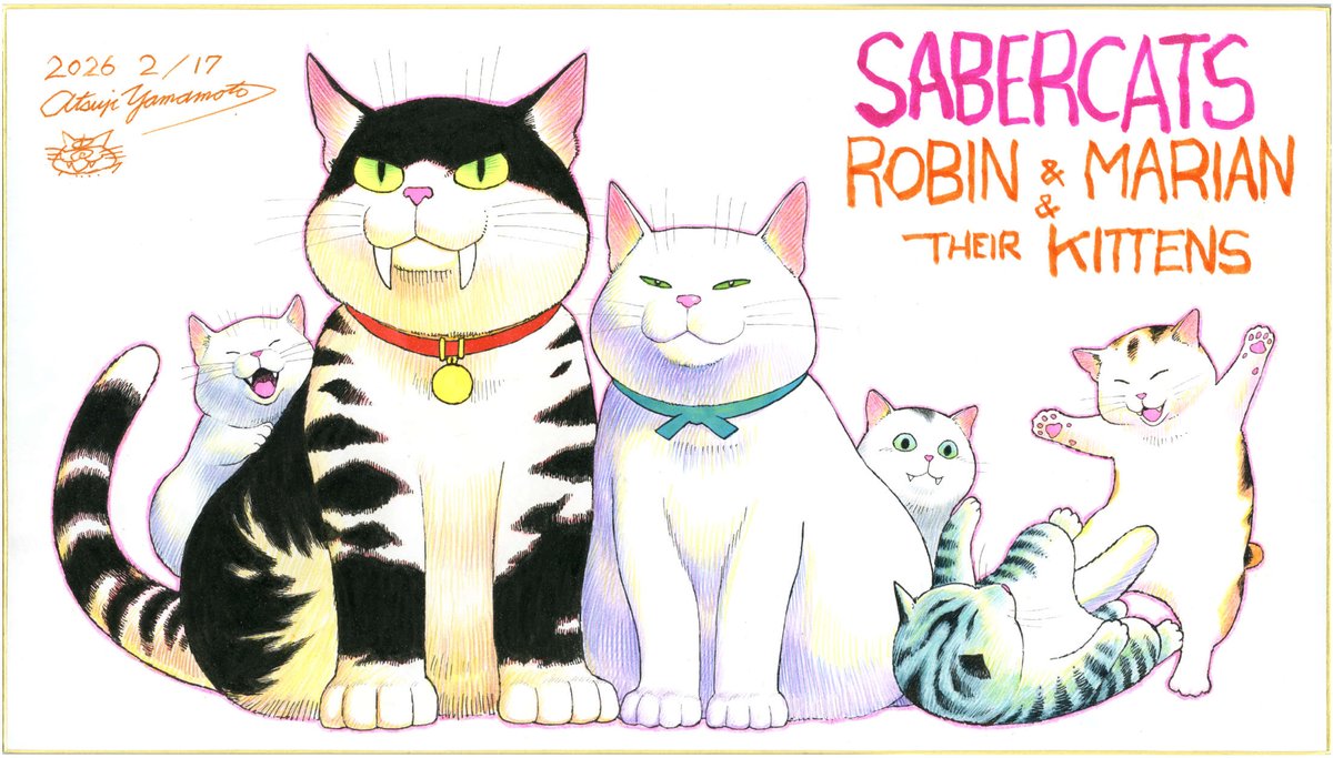 RT @atsuji_yamamoto: 昨日倍版色紙一枚完成、きょうは普通サイズの