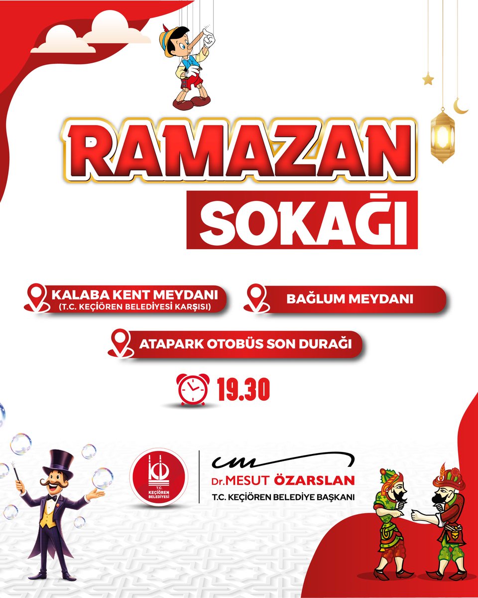 Ramazan ayının coşkusu ve mutluluğu en güzel haliyle yine Keçiören'imizde yaşanacak.

Mübarek Ramazan ayında Keçiören’imizin 15 noktasında kurduğumuz iftar sofralarında buluşuyor; Ramazan ayının bereketini, kardeşliğini ve huzurunu birlikte paylaşıyoruz.

Ramazan ayı boyunca