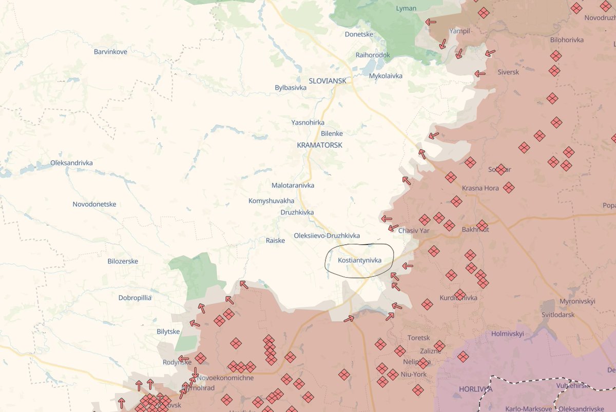 UKRRichard's tweet photo. I’ve marked where the van is headed: Kostiantynivka.

Places I visited in this region just months ago, e.g Sloviansk and Druzkivka are now being relentlessly shelled.
We need to get this van to Liut ASAP. 

Every like, share and comment helps, Every donation helps to reach the goal 🇺🇦