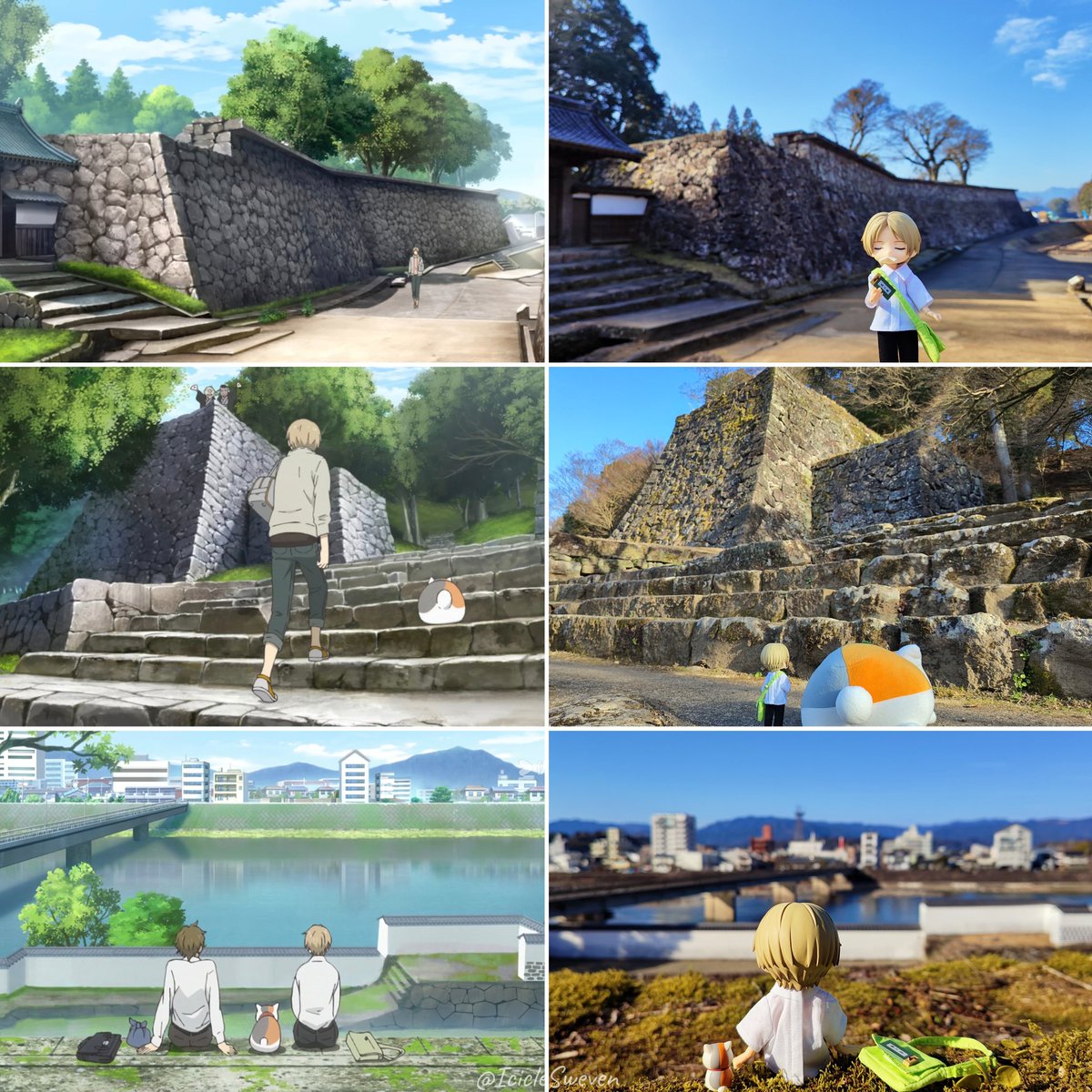 夏目友人帳 聖地巡礼：人吉城跡

思い通りの写真を撮るのに、3回も通ってしまいました😆
苔むした石垣や、そっと風に揺れる草木が、夏目たちの住む世界と重なって見えました🥺🥰