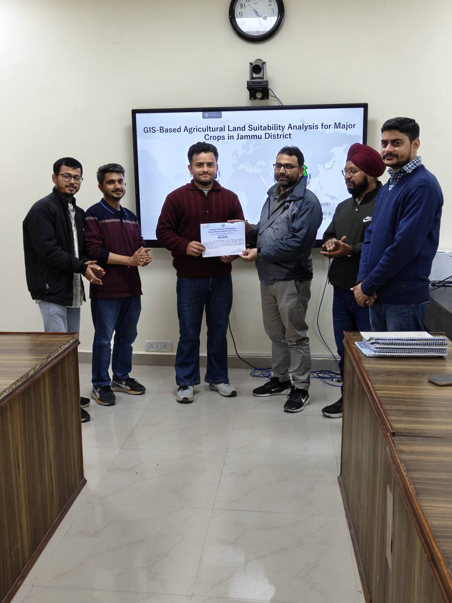 NIH_Hydrology's tweet photo. The internship enhanced their practical skills and research exposure in applying GIS and remote sensing for agricultural planning and natural resource management.

#InternshipProgramme #StudentTraining #AgriculturalEngineering #GIS #RemoteSensing #LandSuitability #SustainableAgriculture #SoilAndWater #GeospatialScience #AgriResearch #NaturalResourceManagement #SkillDevelopment #FutureScientists #ResearchExposure #Hydrology #WHRC #SKAUST #Jammu #CapacityBuilding #YoungResearchers

@DoWRRDGR_MoJS