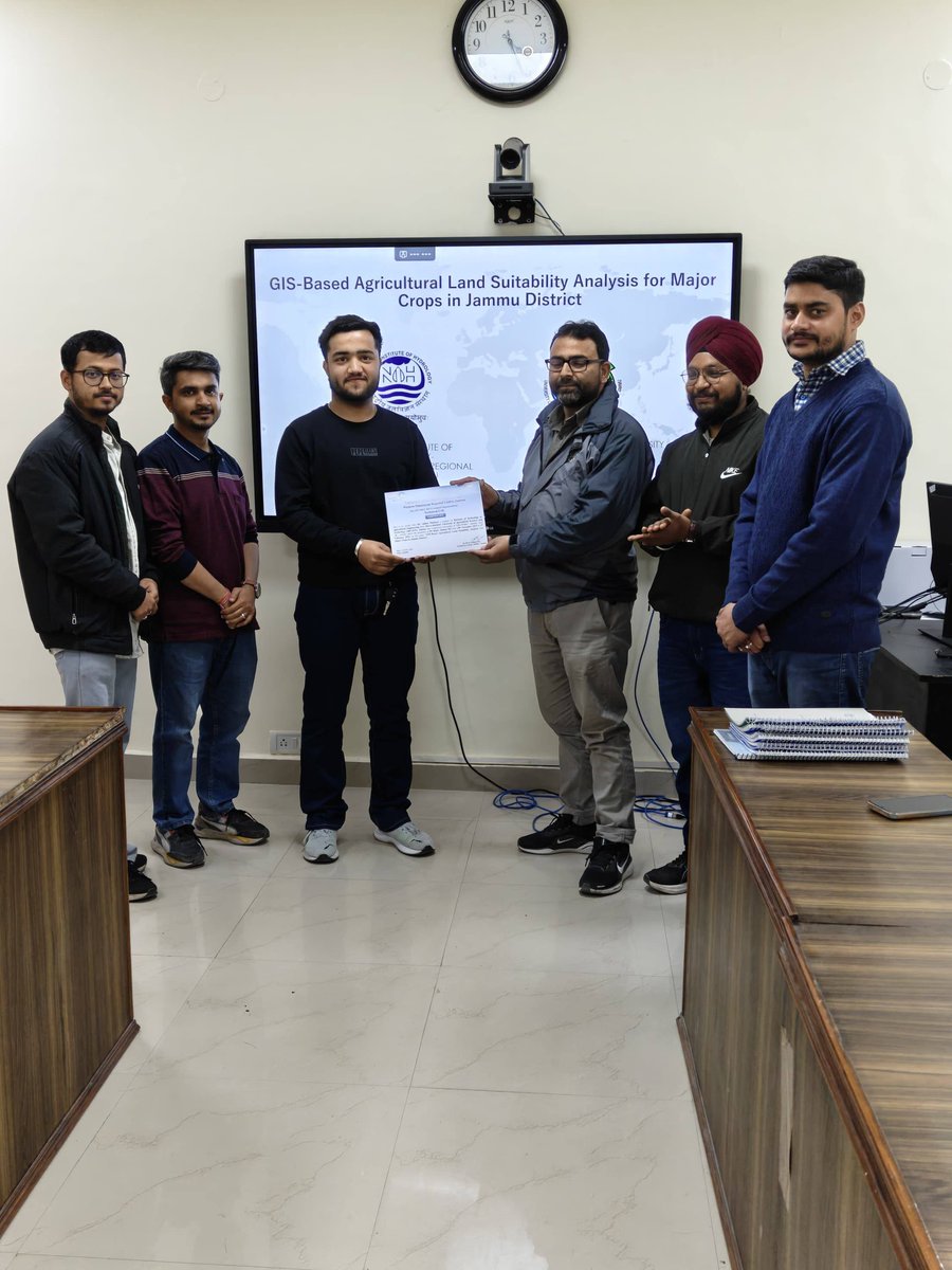 NIH_Hydrology's tweet photo. The internship enhanced their practical skills and research exposure in applying GIS and remote sensing for agricultural planning and natural resource management.

#InternshipProgramme #StudentTraining #AgriculturalEngineering #GIS #RemoteSensing #LandSuitability #SustainableAgriculture #SoilAndWater #GeospatialScience #AgriResearch #NaturalResourceManagement #SkillDevelopment #FutureScientists #ResearchExposure #Hydrology #WHRC #SKAUST #Jammu #CapacityBuilding #YoungResearchers

@DoWRRDGR_MoJS