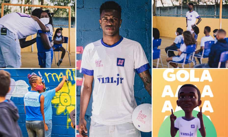 Charity work done by Vinicius Jr:

- Founded Instituto Vini Jr to support education for underprivileged children in Brazil
- Invested €4M for Instituto Vini Jr
- €1.2–1.4 million+ donated personally to fund his institute
- Charity galas and auctions have raised €900,000–€1