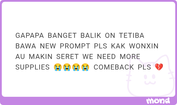 wonxinmine's tweet photo. HUHUHU BENER BANGETT MAKIN SERET😭😭 coba tag semua author² wonxin itu bub, suruh mereka kasih kita makan😖
maaf lama menghilang😔😔
#zaasanswer
https://t.co/5Soy2ImHhb https://t.co/l1gZjkKfOj