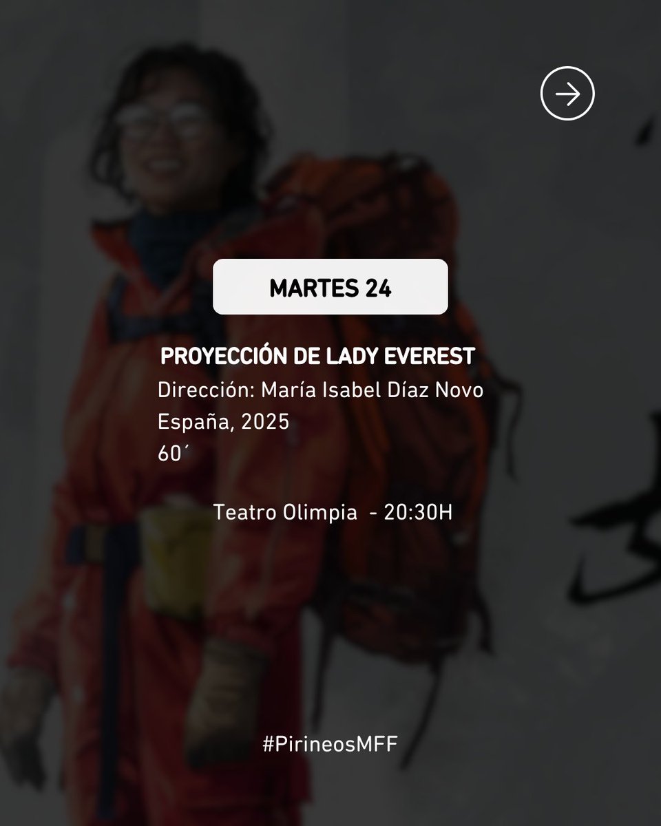 PirineosMFF's tweet photo. 🎬🏔️ Sesiones de largometrajes PMFF 2026
🎟️ Entradas en taquilla del Teatro Olimpia: 6€ general / 4€ con carnet Peña Guara (descuento aplicable en taquilla).
⏳ ¡No te lo pierdas!
👉 Más info en: https://t.co/1NZhz5d3RF
#PirineosMFF #PMFF2026 #CineDeMontaña #MountainFilm https://t.co/efFZEloZCZ