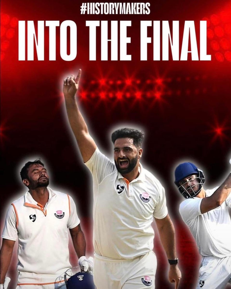 Heartiest congratulations to the Jammu &amp; Kashmir Cricket Team for storming into the Ranji Trophy Final! 

This is not just a victory on the field, but a triumph of resilience, discipline, and unwavering belief. From the valleys to the mountains, you have carried the hopes of