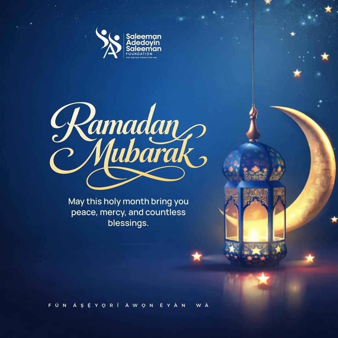 sassaleeman's tweet photo. May this sacred month fill our hearts with peace, strengthen our compassion, and inspire us to uplift one another through kindness and service to humanity.

Ramadan Mubarak 🌙
#SASFoundation ✨
FÚN ÀṢEYỌRÍ ÀWỌN Ẹ̀YÀN WA https://t.co/whgD6oYi65