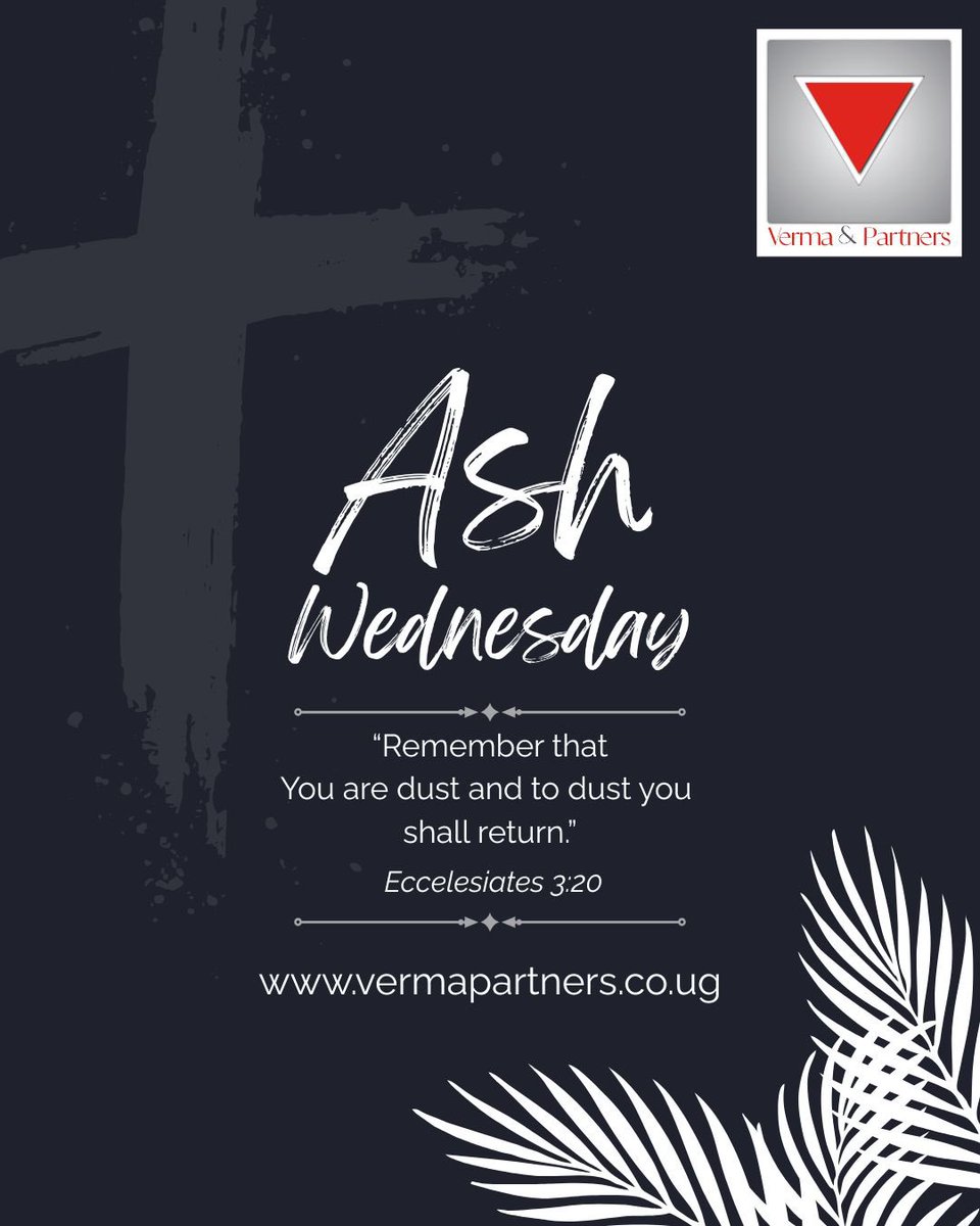 On this Ash Wednesday, we pause in reflection and humility.
“Remember that you are dust, and to dust you shall return.” – Ecclesiastes 3:20
May this season guide us toward renewal, faith, and grace. ✝️
.
.
.
#ugandalawfirm #uganda #kampalacity #ashwednesday