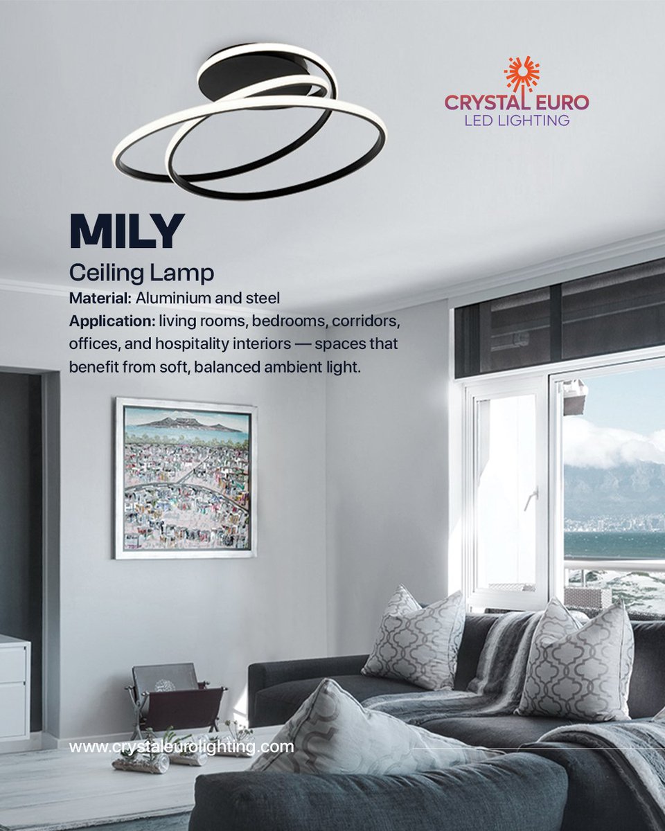 CrystalEuro's tweet photo. MILY
A modern LED ceiling lamp crafted from aluminium and steel, designed for clean, balanced illumination in contemporary interiors.
Available at our showroom
๐Visit us in Kira, Mulawa
#CrystalEuro #ModernLighting #CeilingLamp #InteriorDesign https://t.co/ssFkgWbHw1