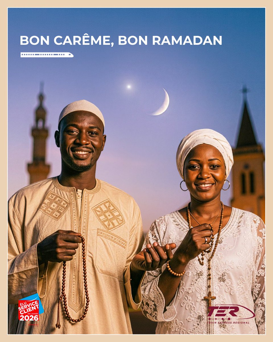 Le TER vous souhaite un saint temps de Carême et un bon Ramadan.

#TER #BonCarême #BonRamadan #SENTER #SETER