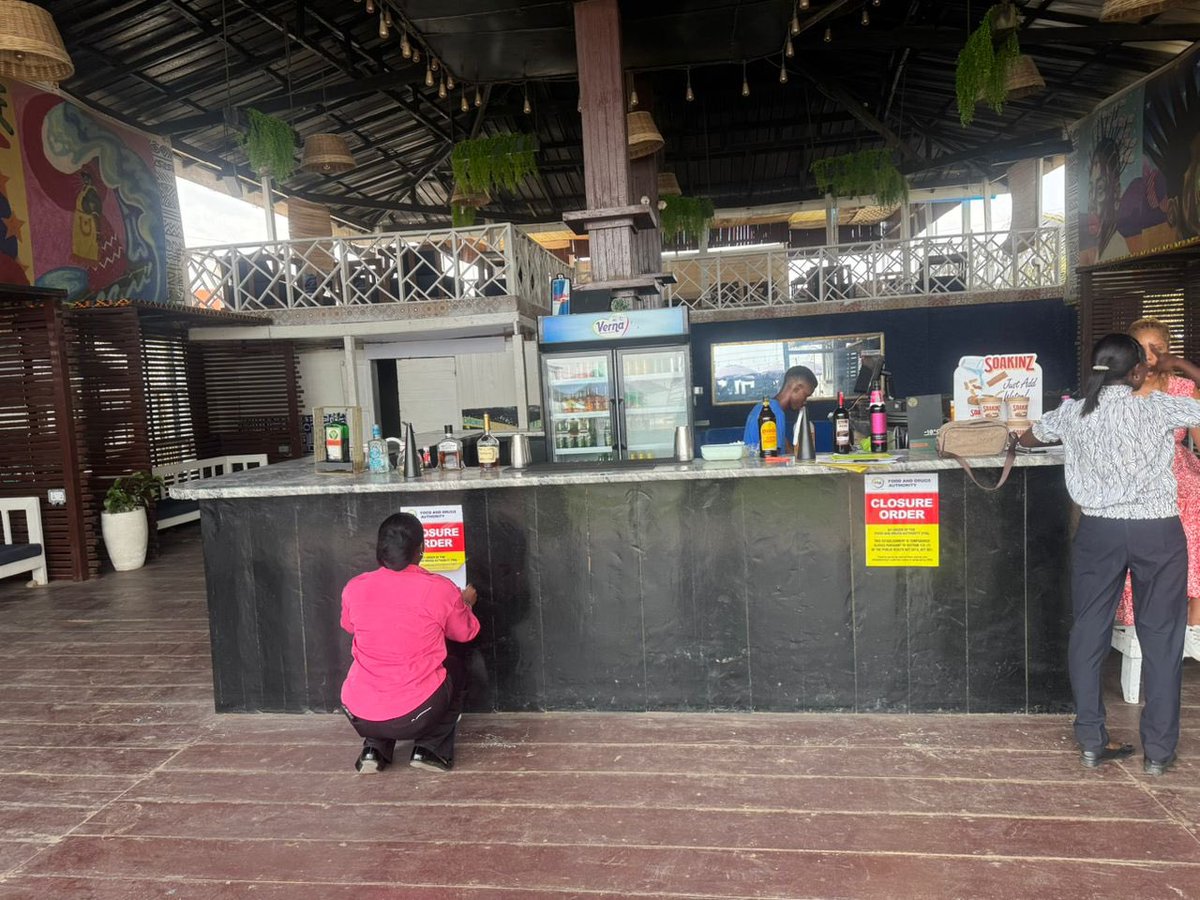 fdaghana's tweet photo. 2 weeks after our notice to the public that, effective 1st February 2026, all food service establishments operating without a valid Food Hygiene Permit would be closed, we have taken action. https://t.co/nw04ZlrjVm