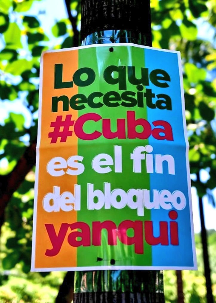 ♥️🇨🇺
Condenamos el bloqueo yanqui contra nuestro pueblo.