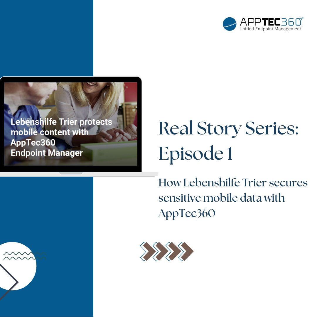 AppTec360's tweet photo. In Episode 2 of our Real Story Series, see how Lebenshilfe Trier protects sensitive data, supports care professionals, and manages devices securely with AppTec360.

#AppTec360 #RealStorySeries #HealthcareIT #DataProtection #GDPR #EndpointManagement #CustomerStory https://t.co/HB4opOxTXU