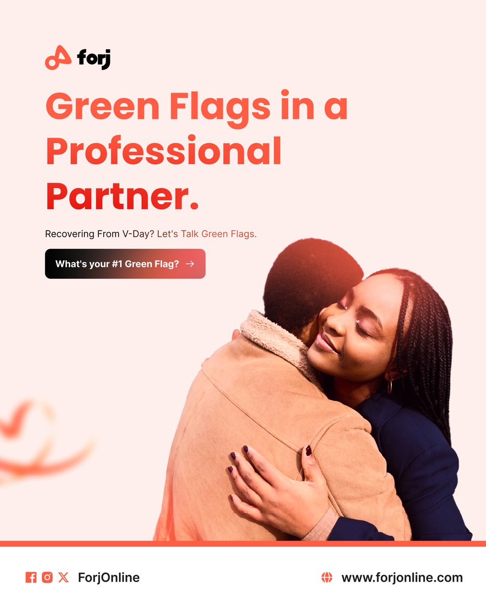 ForjOnline's tweet photo. Valentine’s Day is over. It's time to review your partner.

Is your boo/bae a green🟢 flag ?
https://t.co/okXSP9JlQU

#GreenFlag
#RelationshipTwitter
#LoveTalk
#HealthyLove https://t.co/R4z2jw4I3J