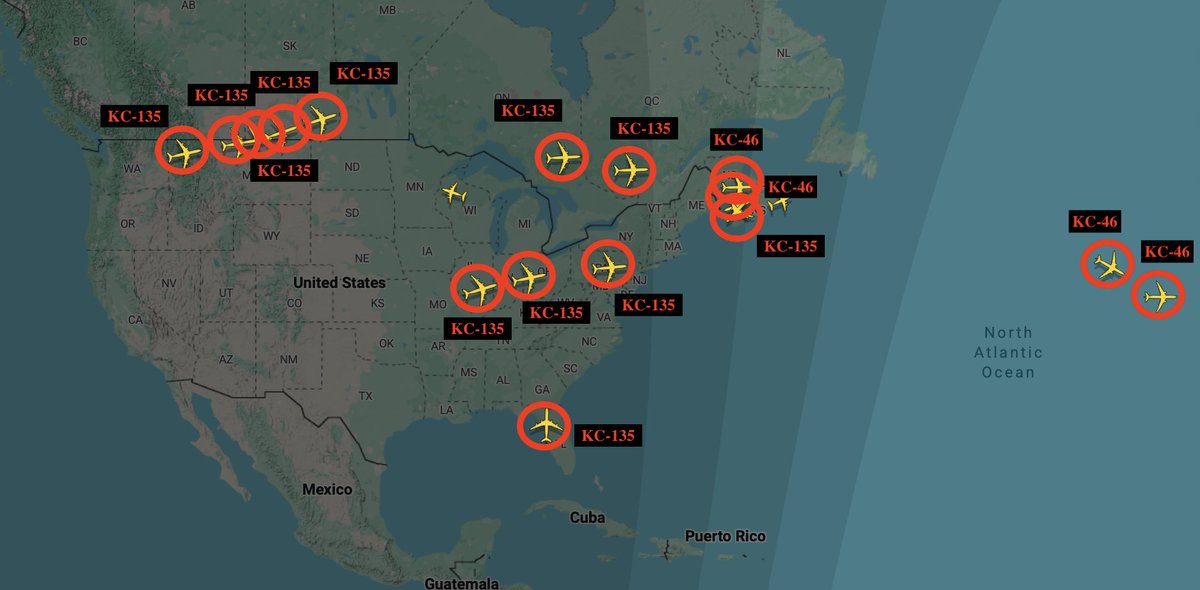 En este momento  y solo los visibles en Flight Radar hay en movimiento hacia el este:
- 22 KC-135
- 4 KC-46
- 2 EC-3

La magnitud de esto sumado a lo que hemos visto en los días anteriores es impresionante y va claramente dirigido a una campaña de larga duración contra Irán.