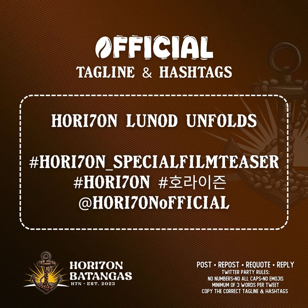[📣] Remember to follow the TP rules and give it your all. Let's take this worldwide!

02/18 (Wednesday) - LUNOD SPECIAL FILM TEASER | 6:30pm

HORI7ON LUNOD UNFOLDS

#HORI7ON_SpecialFilmTeaser
#HORI7ON #호라이즌 
<a href="/HORI7ONofficial/">HORI7ONofficial</a>