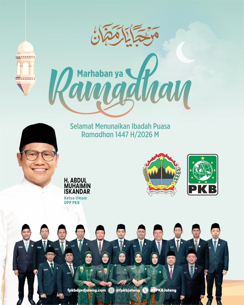 FPKB_DPRDJateng's tweet photo. Marhaban Ya Ramadhan,  Selamat Datang Bulan Mulia .@cakimiNOW @DPP_PKB @hamid_amx @Sukirman_Kir @EmHasanuddin https://t.co/bjurdY25jM