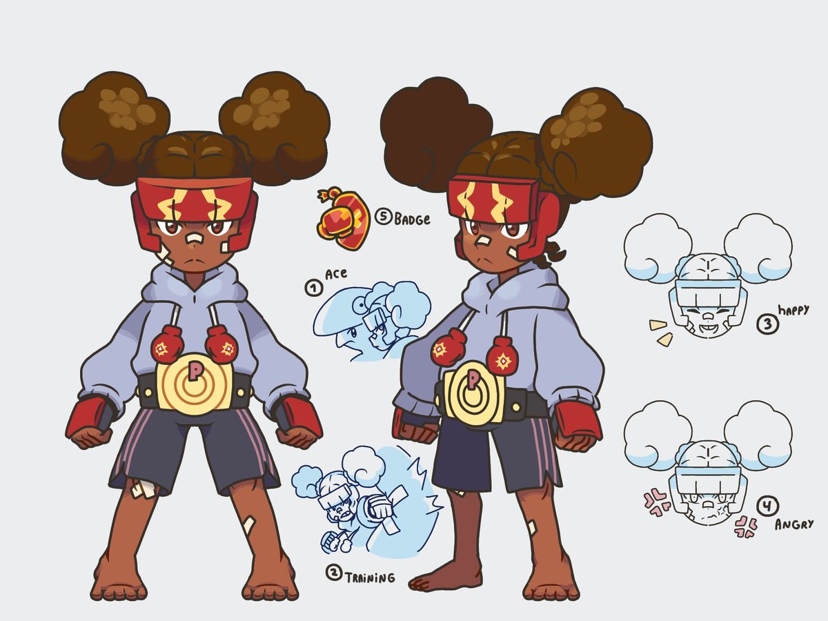 Considering how much people seem to like the pic of Jairon, I've decided to repost the other members "All Black #Pokemon League with type based hairstyle"
(All done by the kickass artist <a href="/MolchiBerry/">MochiBerry✨🇧🇷🏳️‍⚧️🇵🇸</a> )
First we have the Fighting type trainer, Allie