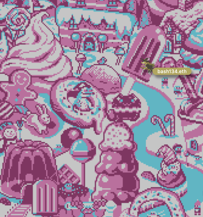 0xmonamon's tweet photo. Day 924: Creamy Landscape pepe loves donuts and comes out of the middle of the donut and looks at the delicious city around :)) @basepaint_xyz       @uwucreamy 🐸💚 https://t.co/yzRWnvxJ22