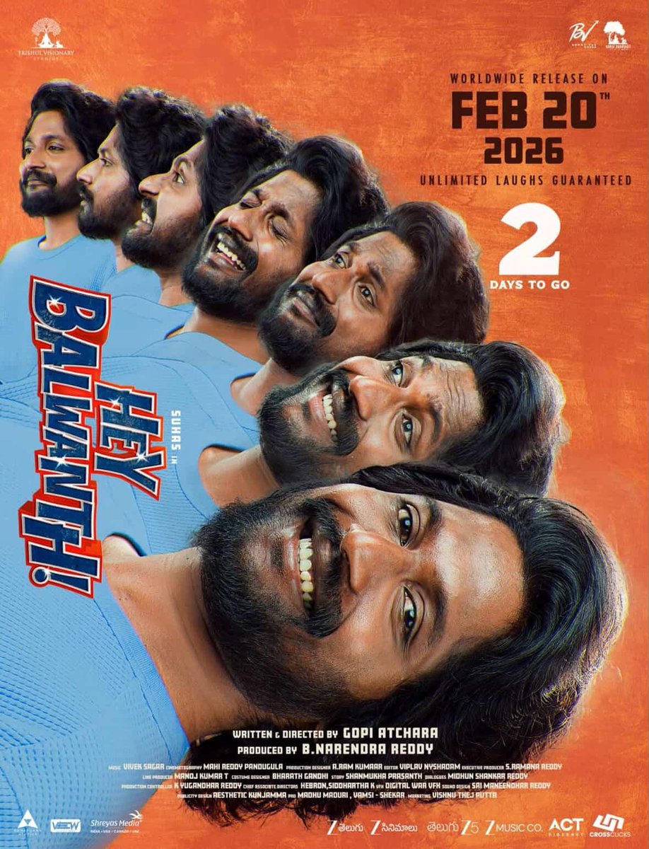 #Suhas HEY BALWANTH is releasing on 20th February, 2026

Previously it was titled HEY BHAGAWAN! and Now it’s changed into #HeyBalwanth

In theaters this Feb 20th,2026