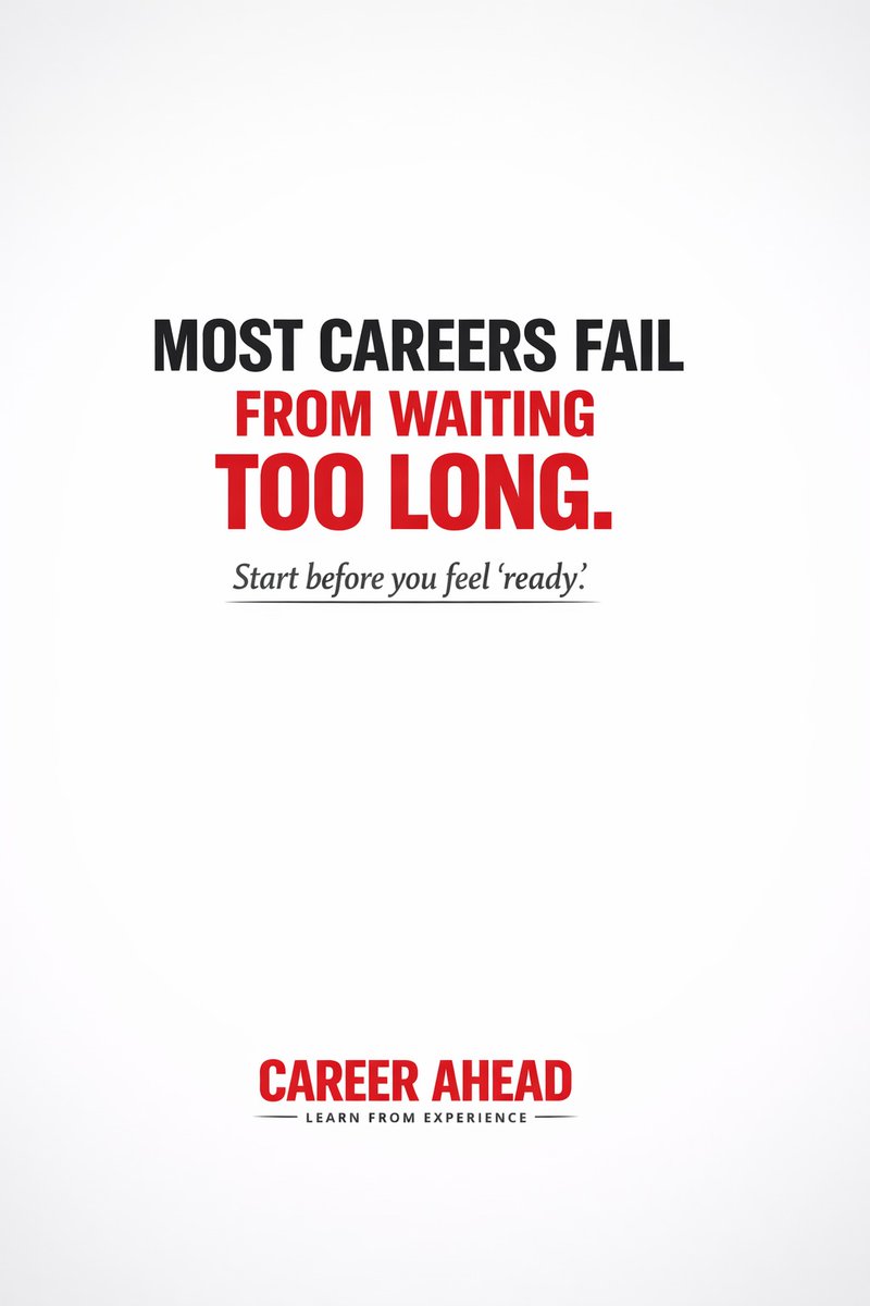 ahead_career's tweet image. Most people don’t fail because they lack talent.
They fail because they wait for the “right moment.”
Start while things are still unclear. That’s how clarity is built.
#CareerAhead #LearnFromExperience #CareerTruths #SkillAdvantage #ExecutionMindset #YouthCareers