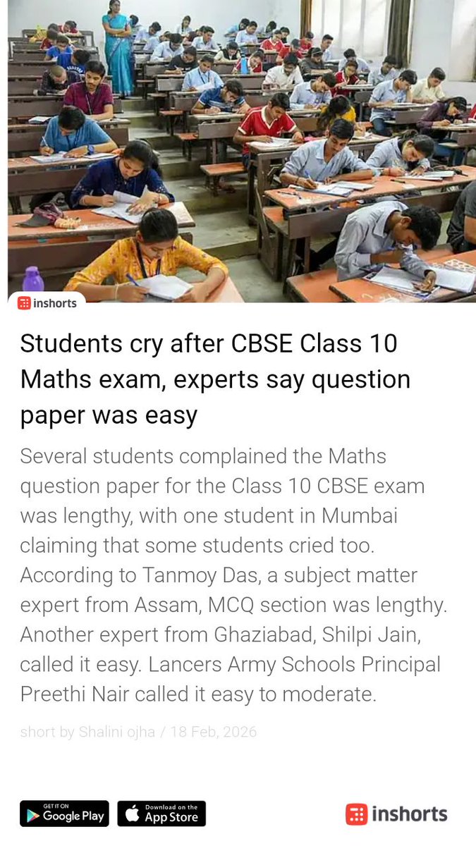 letxyedu's tweet photo. Students cry after the CBSE Class 10 Maths Exam, experts say the question paper was easy #CBSENews via @inshorts https://t.co/R9n5fZsgi7