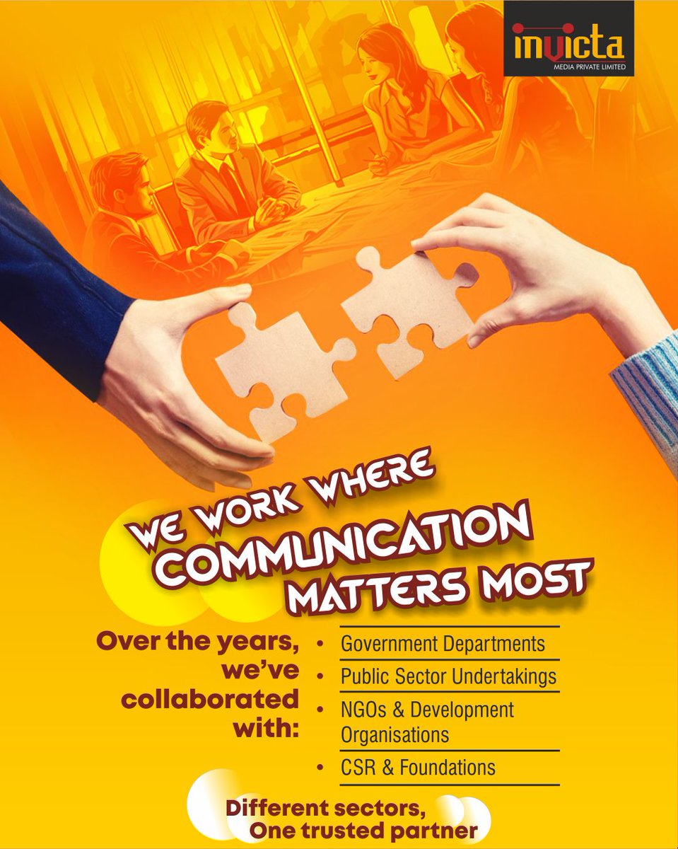 InvictaMedia's tweet photo. Every organisation we work with comes with its own challenges and responsibilities.
Our job is to understand that first  and then communicate it in the right way.

#InvictaMedia #PurposeDriven #TrustedPartner https://t.co/qQV49ofzFX