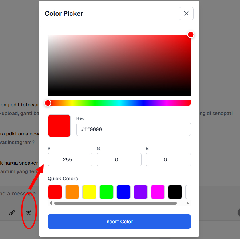 Warna adalah identitas brand, 
tapi jujur paling susah di-request ke AI... sampai sekarang.

Dengan AnakJaksel.AI, kalian nggak perlu lagi 'tebak-tebakan' prompt. Tinggal masukin Exact Hexcode atau pake color picker buat dapet warna brand yang akurat.

Contoh Prompt: