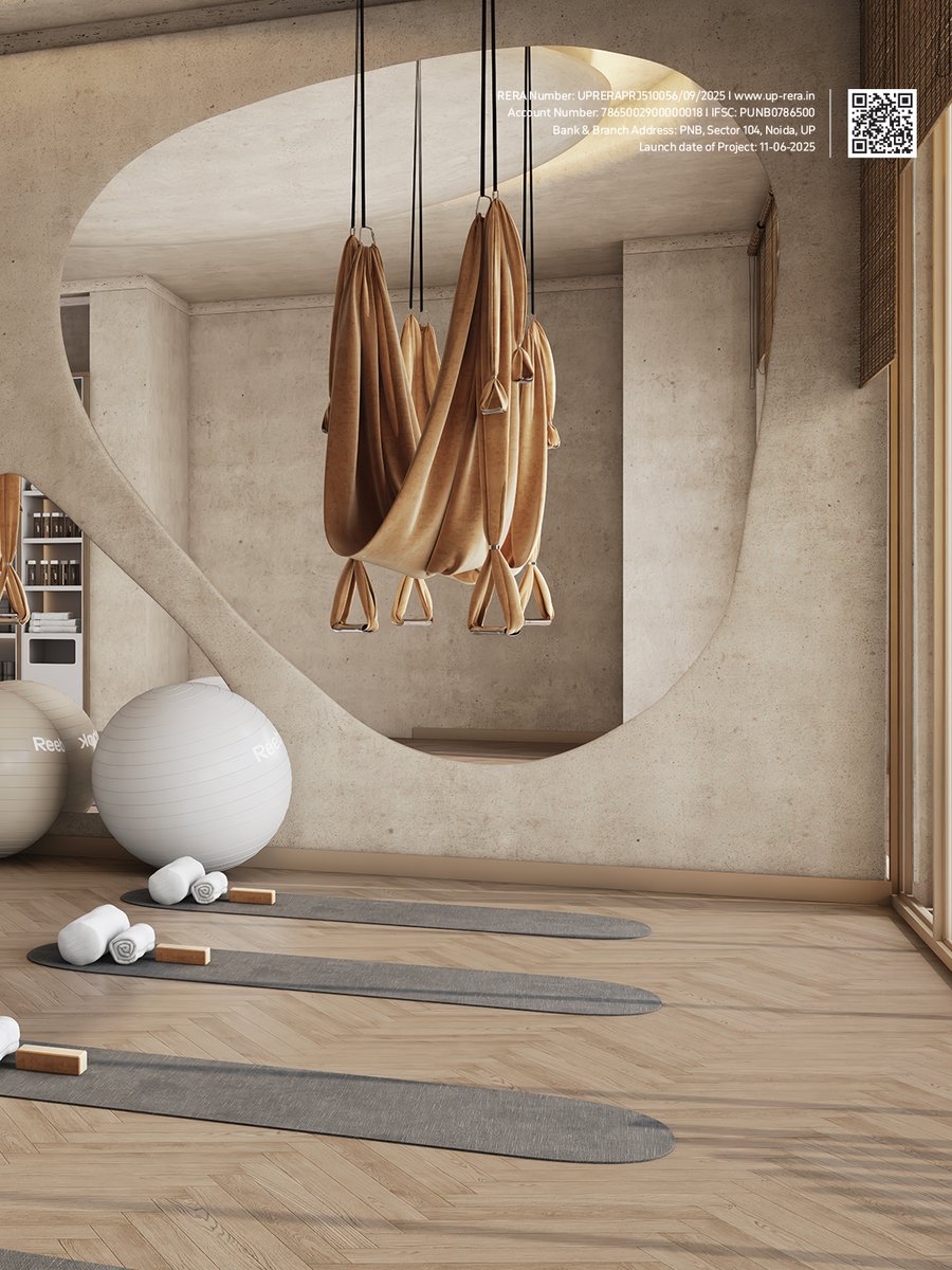 Designed for Harmony &amp; Health. 🧘‍♀️

Thoughtfully curated interiors, calming tones, and immersive wellness design create a yoga retreat within your own community. Every detail reflects balance — blending architecture, nature, and tranquility into one seamless experience.
#Ekanam