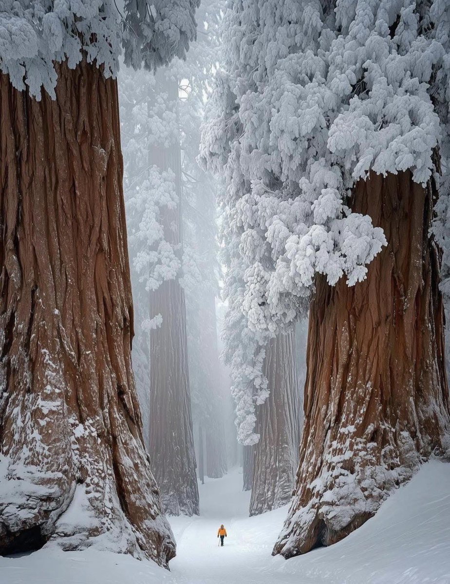 Winterszene aus dem Sequoia National Park in der Sierra Nevada.

Wer einmal dort – oder im Kings Canyon National Park – zwischen diesen majestätischen, teils über 3.000 Jahre alten Mammutbäumen stand, wird diesen Moment nie vergessen.

Man wird still.
Bescheiden.
Und demütig.