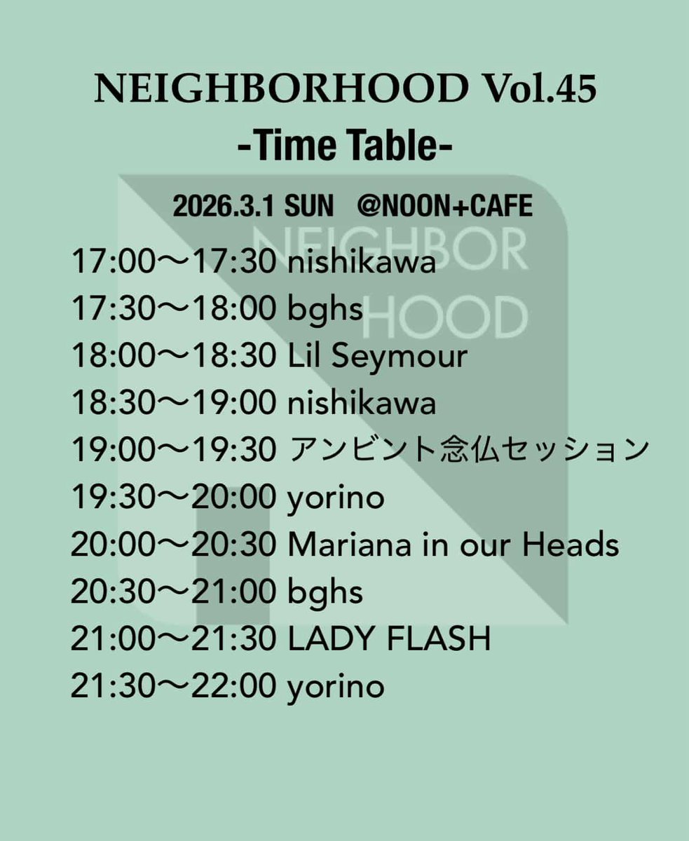 sportsmen3's tweet photo. dj ; yorino / nishikawa / bghs (boyfriend's dead / kiki's kitchen quartet) https://t.co/ZjmCTYI9e8