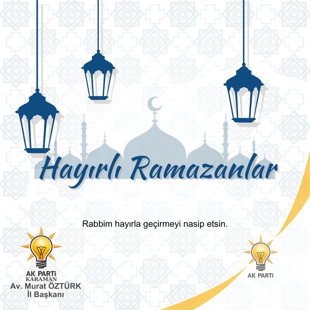 Rahmet, bereket ve mağfiret ayı olan mübarek Ramazan’a bir kez daha kavuşmanın huzur ve mutluluğunu yaşıyoruz.

Bu mübarek ayın; gönüllerimize huzur, sofralarımıza bereket, ülkemize ve milletimize birlik ve beraberlik getirmesini temenni ediyoruz.