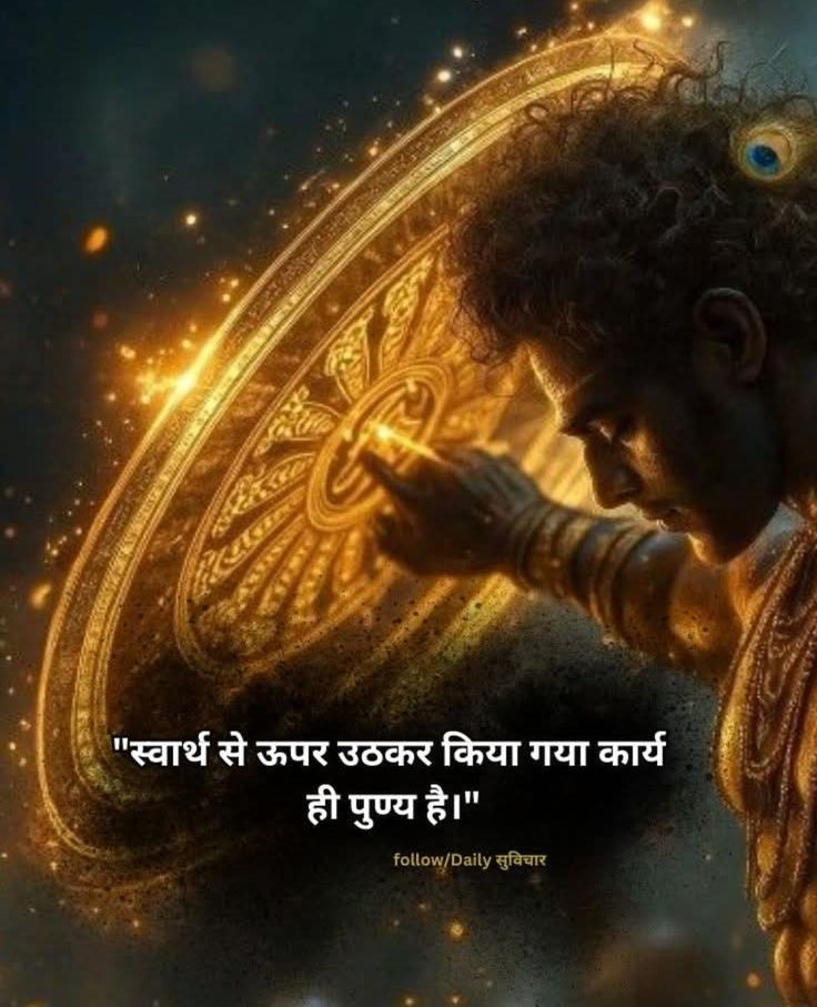 “निस्वार्थ कर्म में ही सच्चा पुण्य छुपा है।”