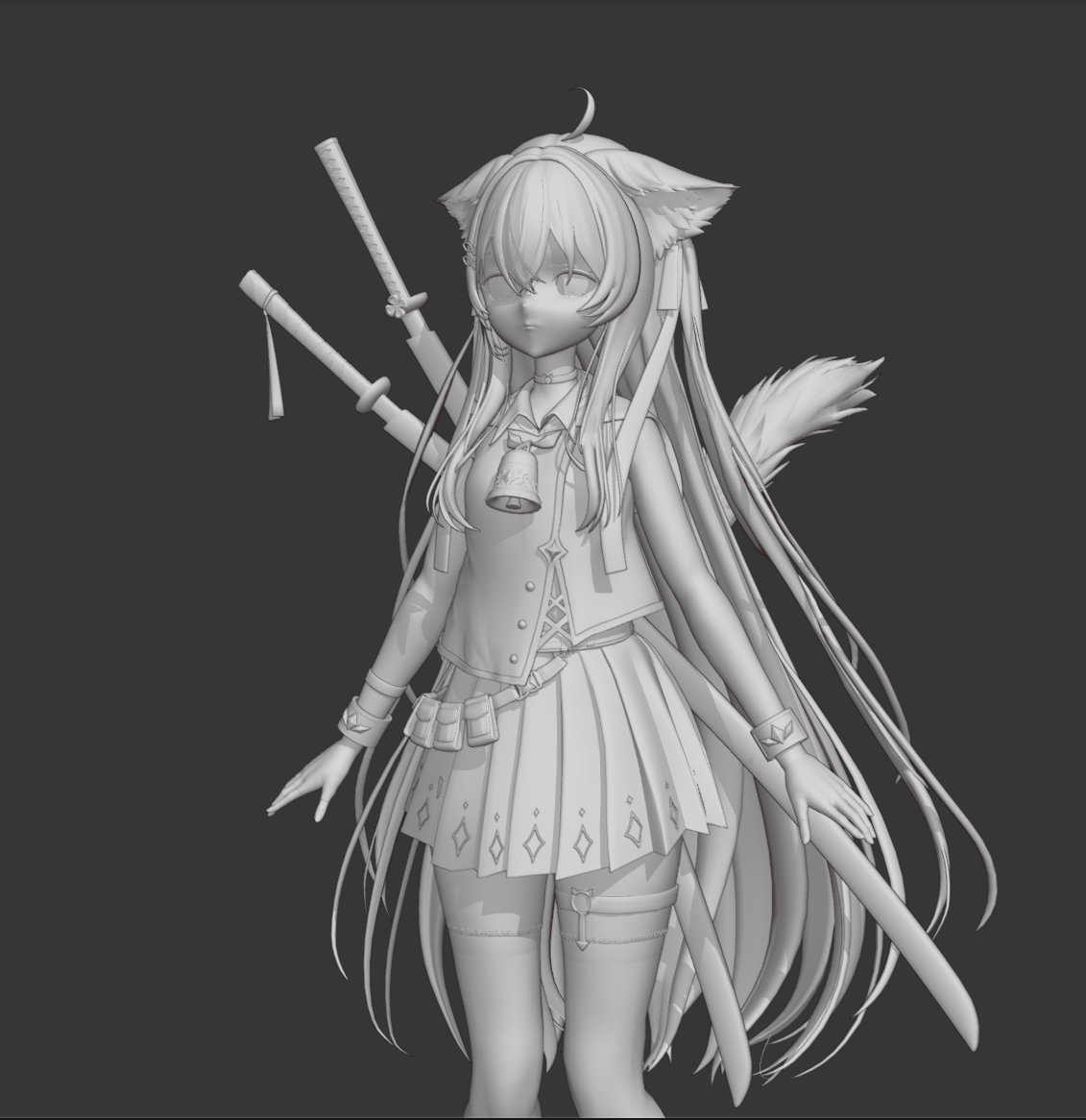 ポーズをつけてみました
#b3d #Blender #3DCG