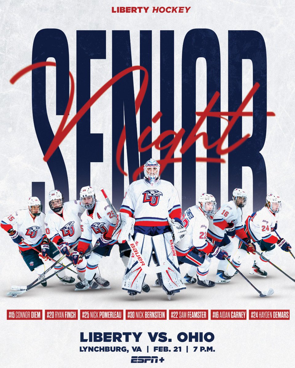 LibertyHockey's tweet photo. We are excited to honor our class of 2026 before Saturday’s game. Get your tickets for Senior Night now using the link below! #RockTheRink
🎟️: https://t.co/KOmqJaDtpa https://t.co/nKMpmhnVQh