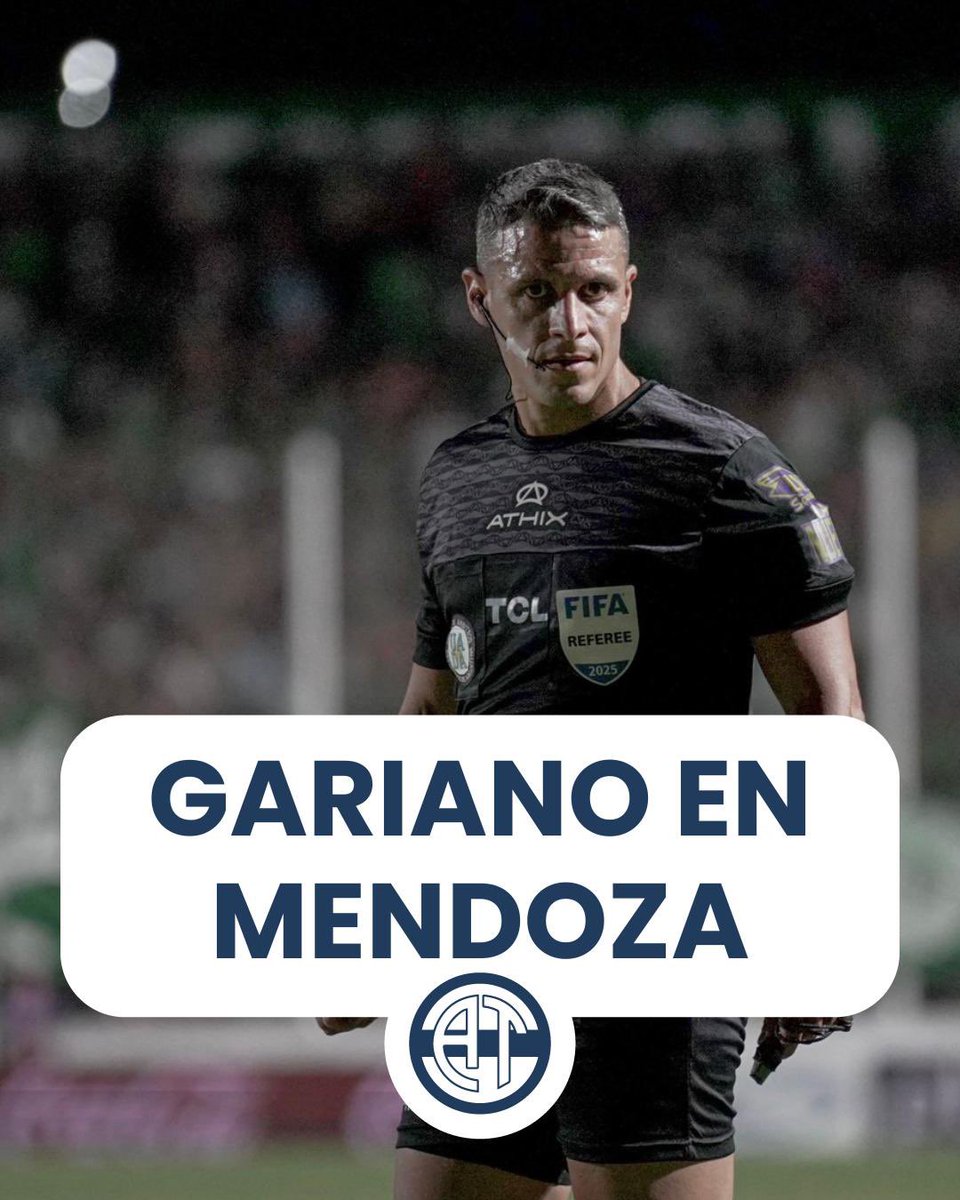 #CGE #GELP | GARIANO EN MENDOZA ⚖️

Andrés Gariano será el encargado de impartir justicia el próximo viernes por la noche en Cuyo cuando Gimnasia visite a su homónimo mendocino.

Por otro lado, a cargo del VAR en Ezeiza estará el señor Gastón Monsón Brizuela.