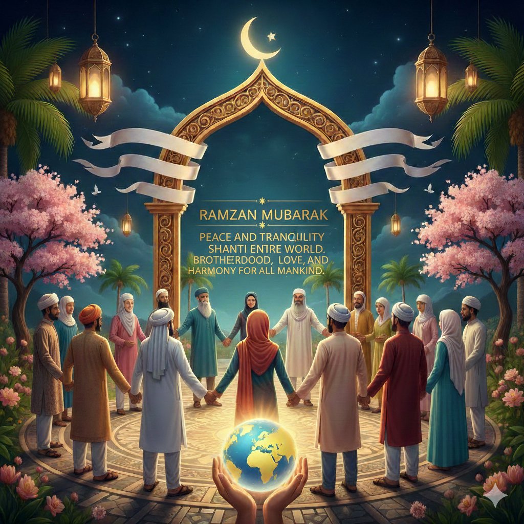 #RamadanMubarak 
#Peace 
#Hormony 
#World 
#Brotherhood 
#Tranquility 
#humanity
