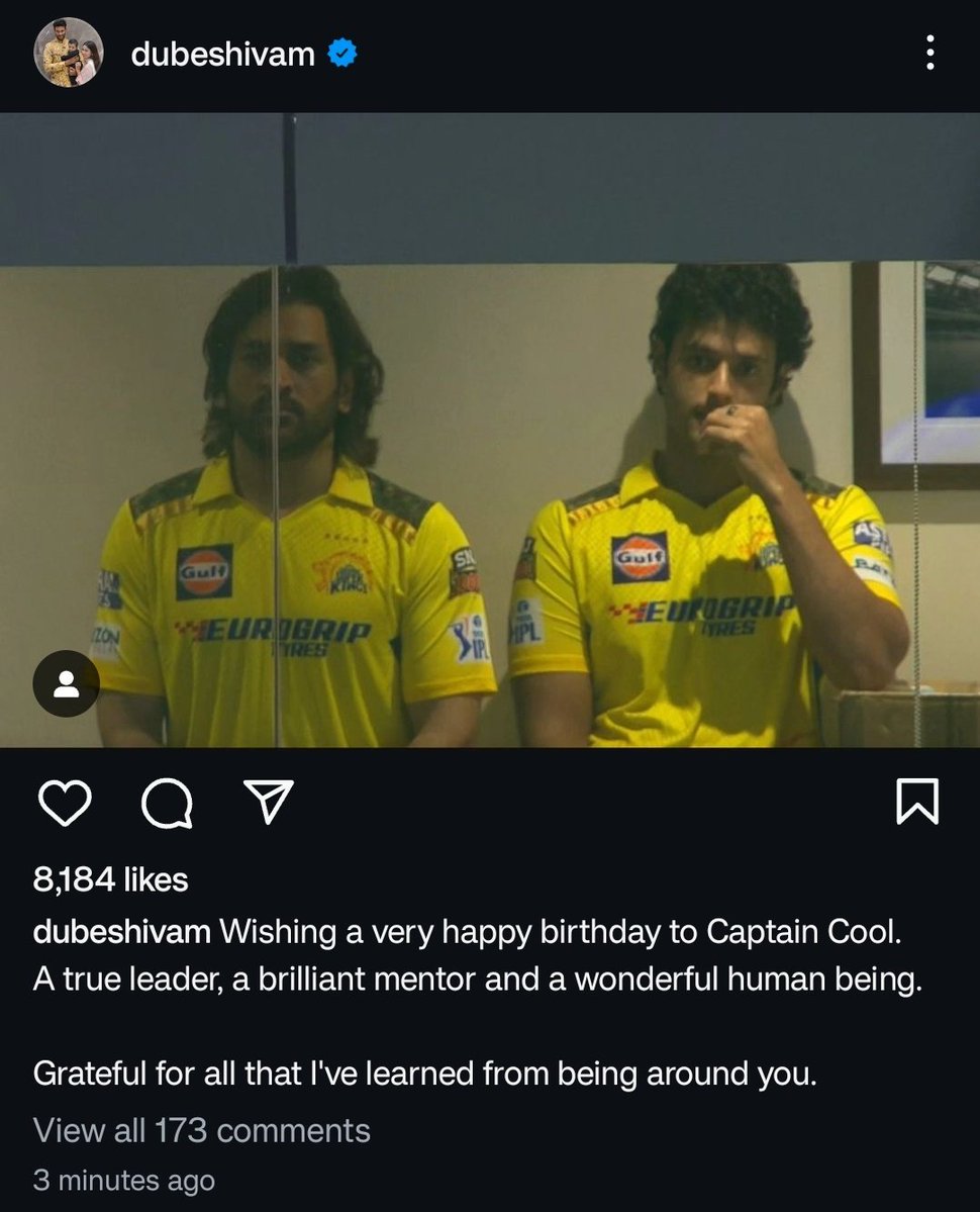 Itz_Bl3ze's tweet photo. MS Dhoni and CSK completely transformed Shivam Dube’s career. https://t.co/ifPcnF527q