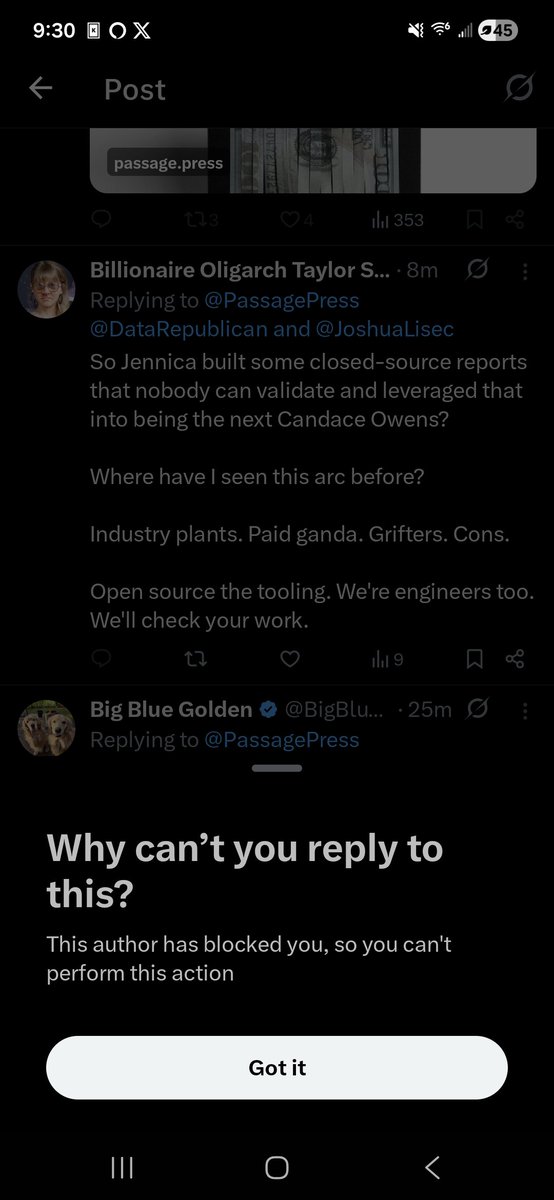 KnowNothingCult's tweet image. When they block you, you're onto them.