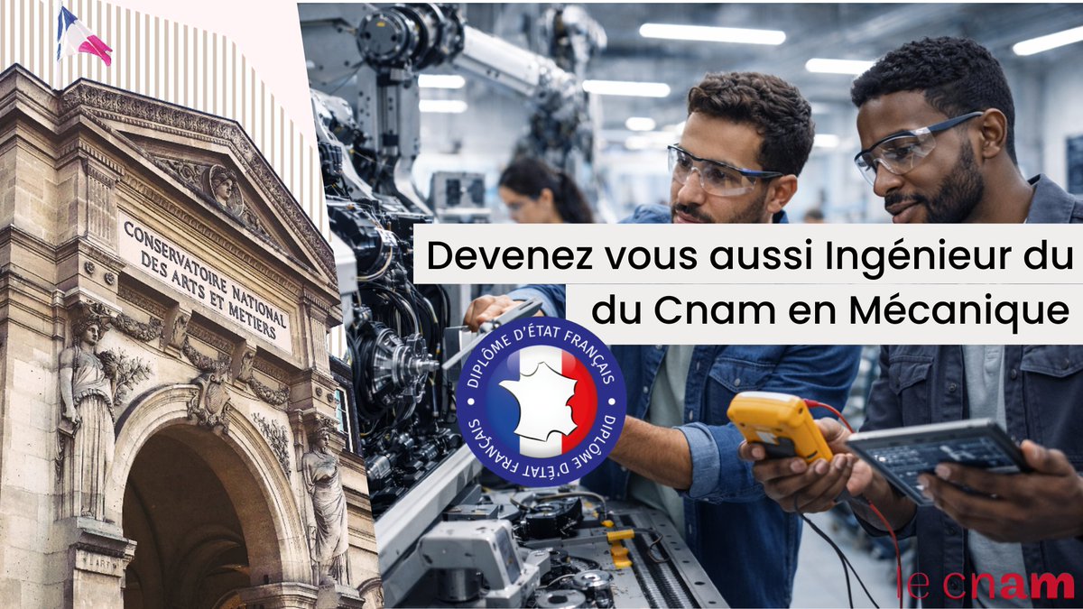 CnamMaroc's tweet photo. Vous êtes passionné par les systèmes intelligents, la conception mécanique, l’automatisation ou l’innovation industrielle ? Le Cnam Maroc vous ouvre les portes d’un avenir technologique solide dans le domaine de la #Mécanique et de la #Mécatronique !
👉 https://t.co/8QnrOuxNsm https://t.co/hv4erGbo3f