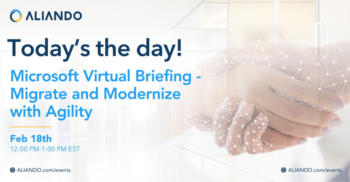 🚀 Today’s the day!

Join us for the Microsoft Virtual Briefing – Migrate and Modernize with Agility, where we explore how organizations can accelerate cloud transformation using modern Azure capabilities.

Whether you're planning your modernization roadmap or already in motion,