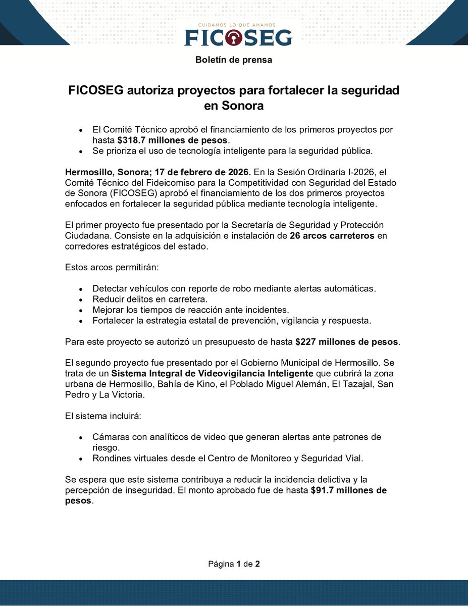 FICOSEG Sonora tweet media