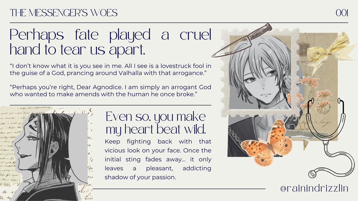 [夢] hermedice 🎻☕
#終末のアギ
✧･ﾟ: *✧･ﾟ:*
Izinkan saya memperkenalkan lika-liku hubungan (yang pernah ada) antara dewa bernama Hermes dan manusia bernama Agnodice.