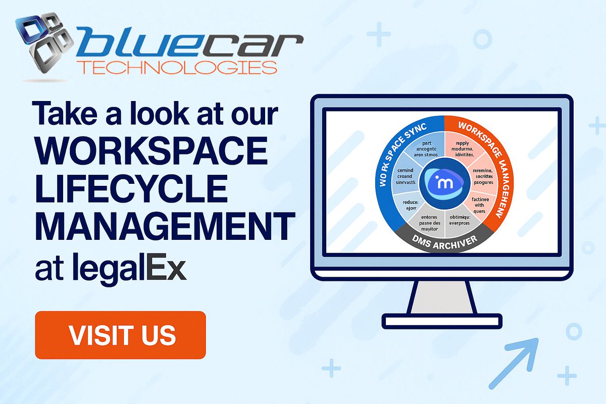 bluecartech's tweet photo. What’s worth a closer look at LegalEx?

If you’re reviewing how iManage workspaces are created, governed and retired, explore our Workspace Lifecycle Management suite and our wider services in our latest blog: https://t.co/bbjgd2XxRK

#LegalEx #LegalIT #Compliance https://t.co/VvxQpiUAu7