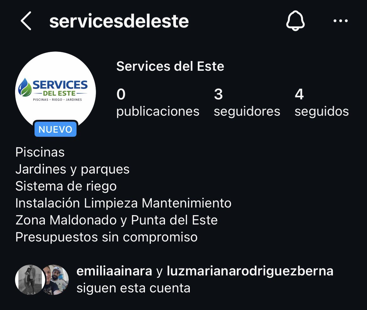 🚨🚨Como algunos saben mis padres volvieron al país hace unos días. Mi viejo tiene más de 20 años en sistema de riego, parques y mantenimientos e instalaciones de piscinas. Si pueden seguir su página de ig les agradezco y laburo relacionado a esto también 🖤
Se que acá siempre