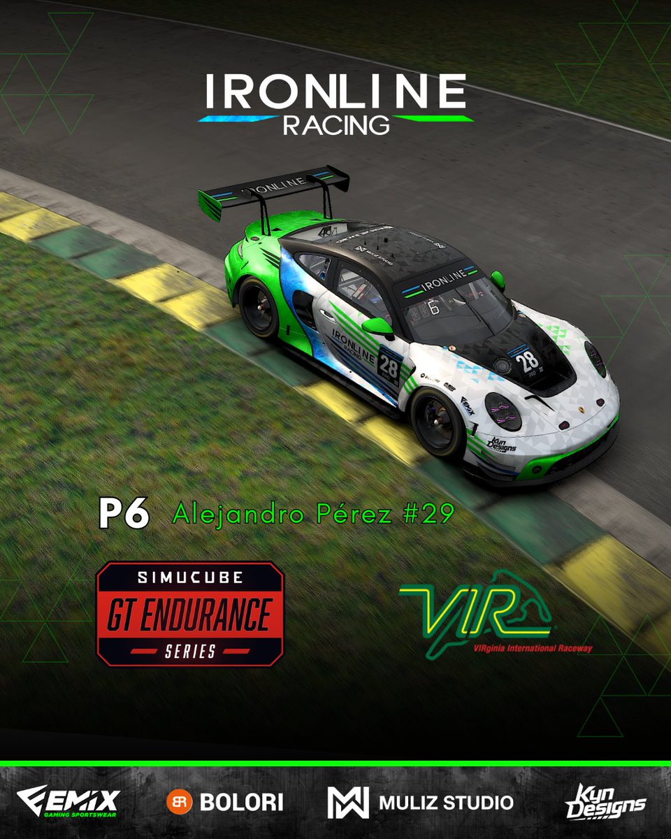Vaya bicho! Este fin de semana Alex ha remontado de la P30 a la P6 en la GT Endurance!

Este piloto ha entrado al equipo con ganas y con mucho margen de mejora!

#Ironline #GTendurance #Simracing