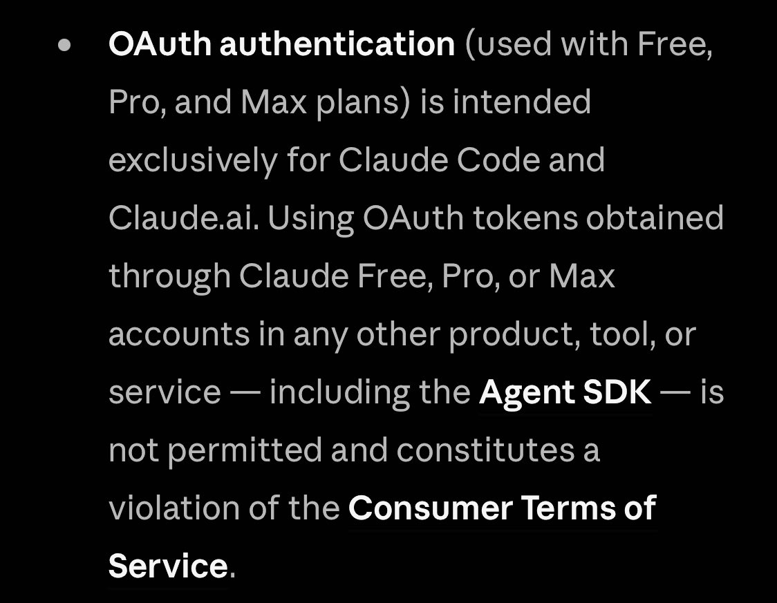 ToS OAuth restriction text