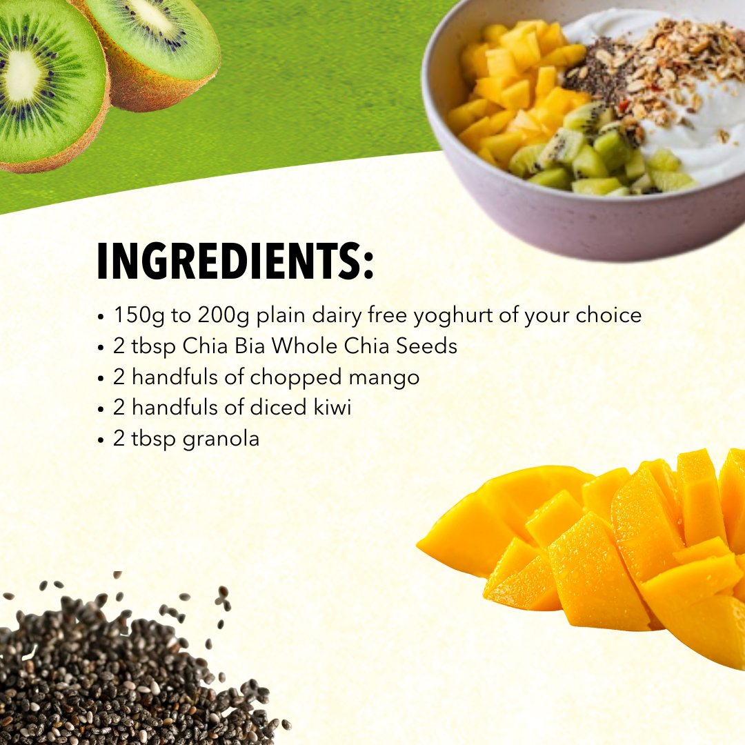chiabiaseed's tweet photo. Mango Kiwi Yoghurt Bowl🥭🥝

If you're looking for a fresh and light breakfast that takes less than 5 mins to make, we've got you!

Swipe for the full recipe➡️

#chiabia #yoghurtbowl #chiaseedrecipes #healthybreakfast #chiaseeds https://t.co/j1ERSJtMxP