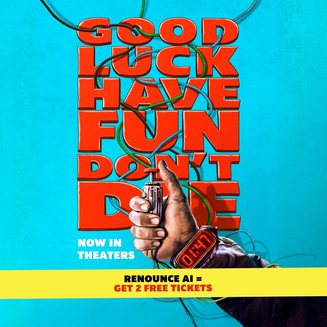 Think you can survive the AI-bstinence Pledge? Time to renounce AI and score 2 free tickets to Good Luck, Have Fun, Don’t Die. 📽️

Give a 👍 to this post to show your support. Limited availability, so don’t wait! Use code AIBSTINENCE at the link in bio.