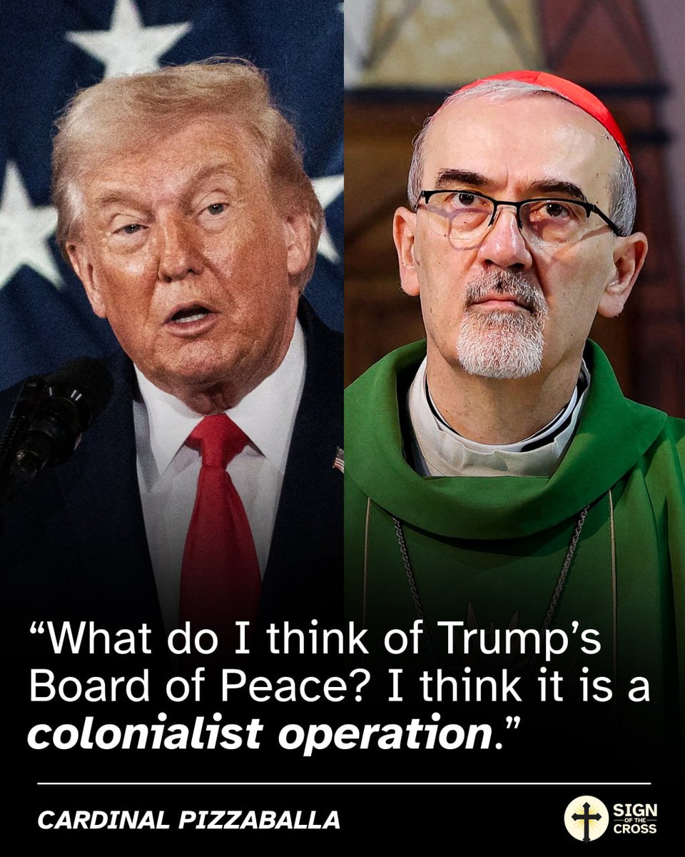 CatholicSOTC's tweet image. Cardinal Pizzaballa: Trump's Board of Peace is a colonialist operation.

lifesitenews.com/news/cardinal-…